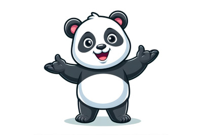 Panda in welcoming gesture