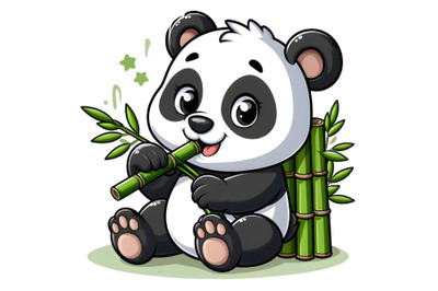 Panda eating bamboo