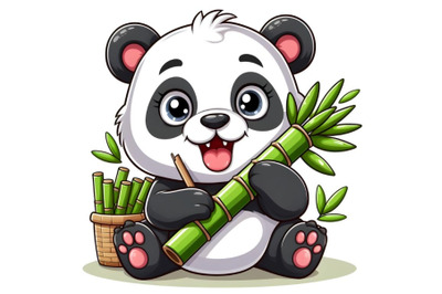 Panda eating bamboo