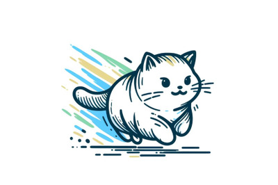 running funny cat