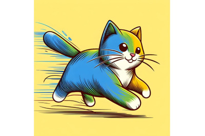 running funny cat