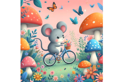 mouse ride a cycle