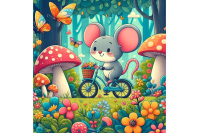 mouse ride a cycle