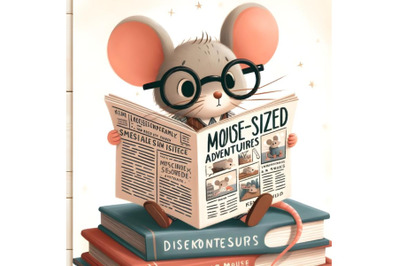 mouse reading the book