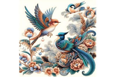 Beautiful chinese birds artwork