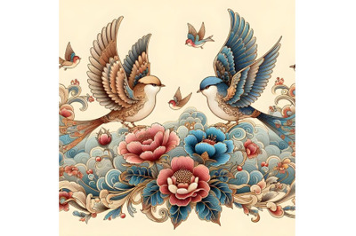 Beautiful chinese birds artwork