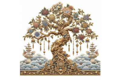 Decorated chinese tree