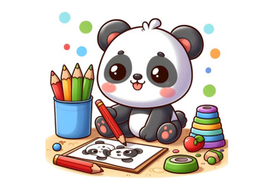 Cute panda drawing picture