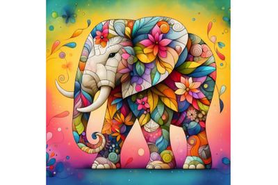 Floral Abstract elephant