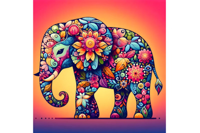 Floral Abstract elephant