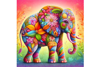 Floral Abstract elephant