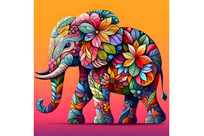 Floral Abstract elephant