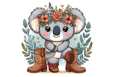 Cute koala Bear in boots