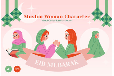 Muslim Woman Character - Illustration