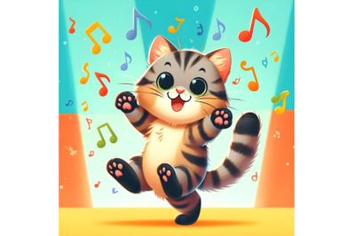 cat dancing with music