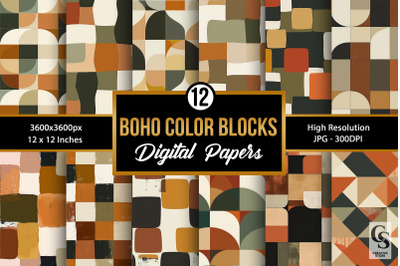 Boho Color Blocks Digital papers
