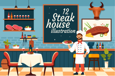 12 Steakhouse Illustration