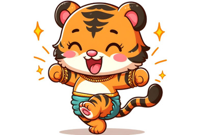 tiger dancing with music