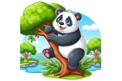 The giant Panda on the tree