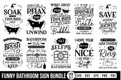 Funny Bathroom Sign SVG Bundle