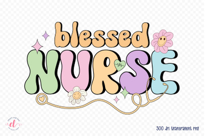 Retro Blessed Nurse Sublimation