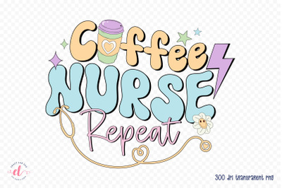 Retro Coffee Nurse Repeat Sublimation