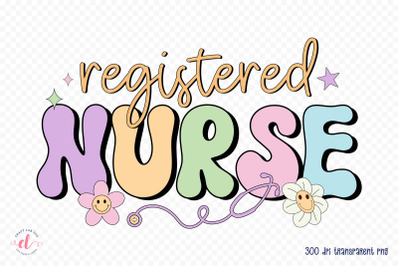 Retro Registered Nurse PNG Sublimation