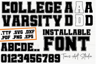College Font Svg, Jersey Font Svg, Varsity Font Svg, Outline Font
