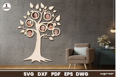 Wooden Family Tree Photo Frame