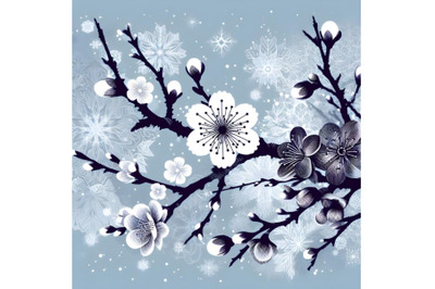 silhouette of Snowflakes