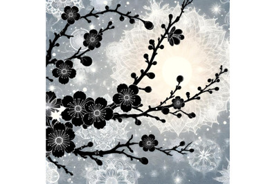 silhouette of Snowflakes