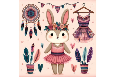 Dress up bunny in ballet suit