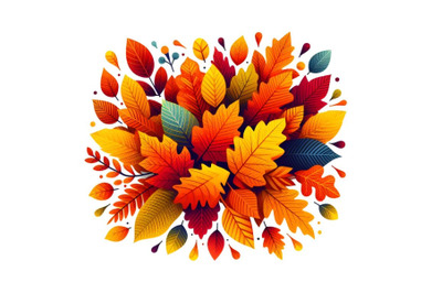 Bright autumn leaves in textured