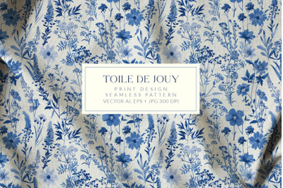 Toile De Jouy复古花朵图案