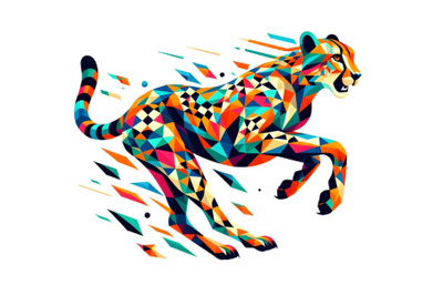 Geometric running cheetah