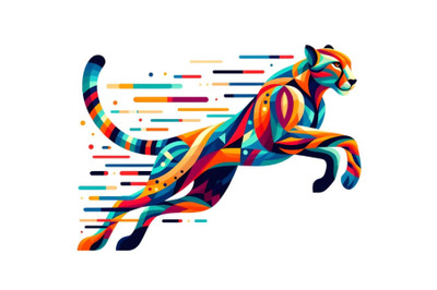 Geometric running cheetah