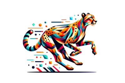 Geometric running cheetah