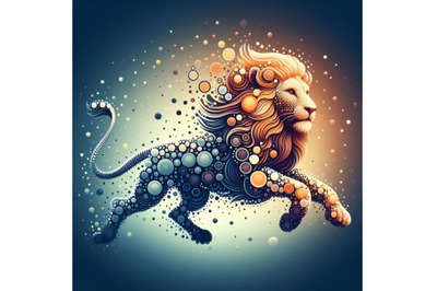 Running Lion from circles