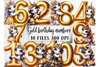 Birthday numbers clipart, birthday unicorn clipart, first birthday