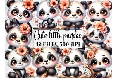 Panda clipart, pandas clipart, cute little panda png
