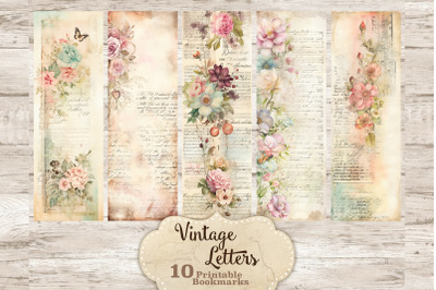 Vintage Letters Bookmarks | Print And Cut Set