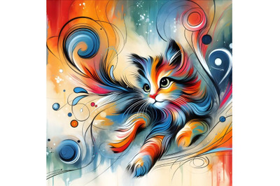 Cute colorful cat