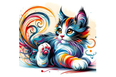 Cute colorful cat