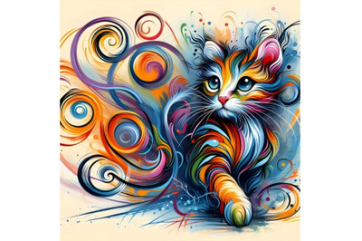 Cute colorful cat