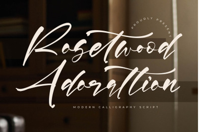 Rosetwood Adorattion - Modern Calligraphy Script