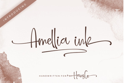 Amellia ink font Handwriting font