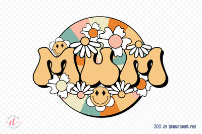 Retro Mother&#039;s Day Sublimation, Mum PNG