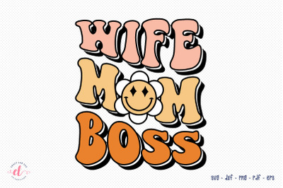 Retro Mother&#039;s Day Sublimation - Wife Mom Boss