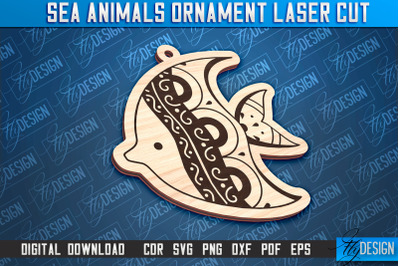 Sea Animals Ornaments Laser Cut | Fish Laser Cut Design | CNC File