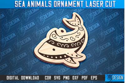 Sea Animals Ornament Laser Cut | Shark Laser Cut Design | CNC File